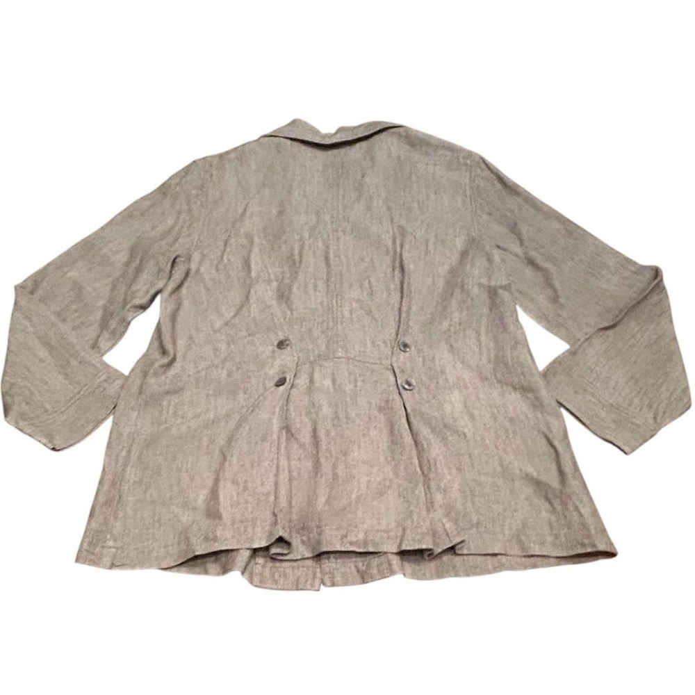 J Jill 100% Linen Button Front Shacket Jacket Casual Workwear Neutral Breathable - Picture 2 of 6